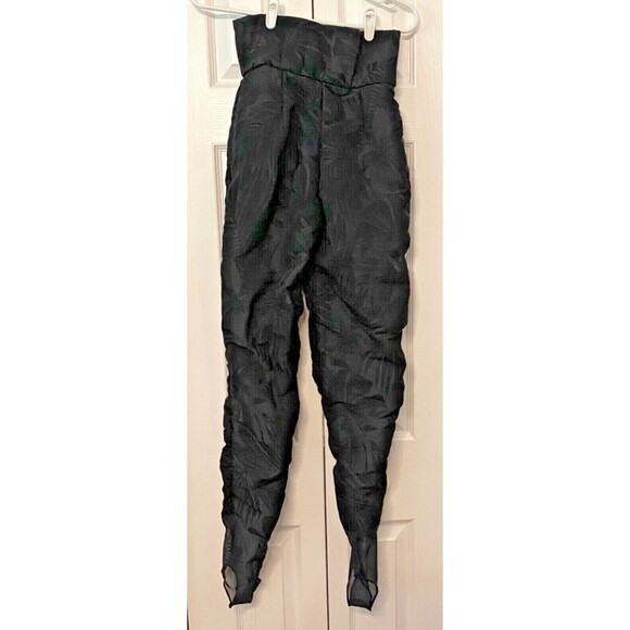 Vtg BOGNER Ski Pants Women's 6 Stirrup High Rise Snowboard Winter Black Floral - Picture 8 of 13